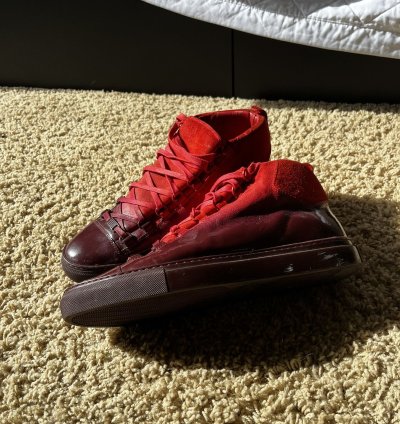 Balenciaga arena red dipped rare
