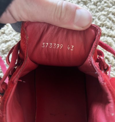 Balenciaga arena red dipped rare