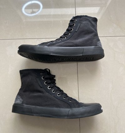 Balenciaga black distress Paris high tops
