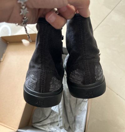Balenciaga black distress Paris high tops