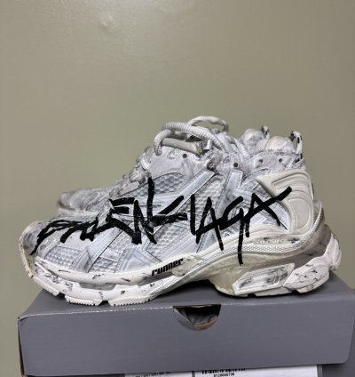 Balenciaga Black Graffiti painted Runners