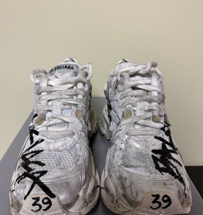 Balenciaga Black Graffiti painted Runners