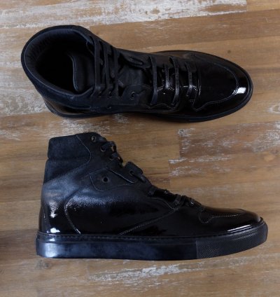 BALENCIAGA black high leather sneakers 12 US 11 UK 44