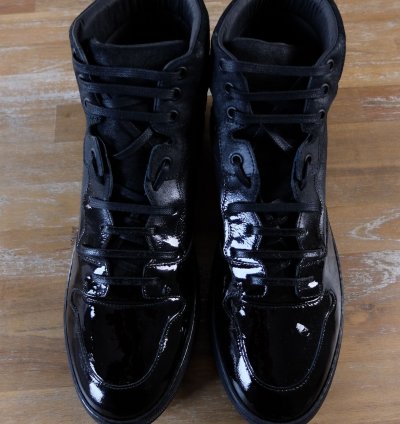 BALENCIAGA black high leather sneakers 12 US 11 UK 44