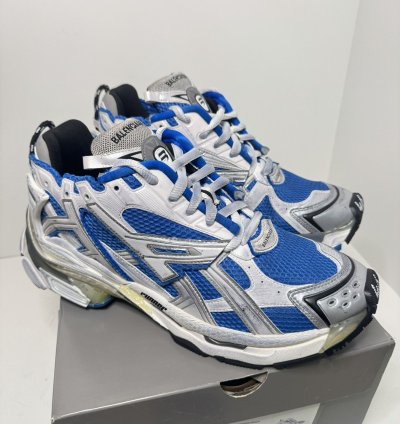 Balenciaga Blue Grey Runner Sneakers Size 46 EU 12 US