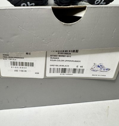 Balenciaga Blue Grey Runner Sneakers Size 46 EU 12 US