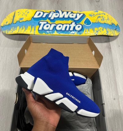 Balenciaga Blue Knit Speed Trainer