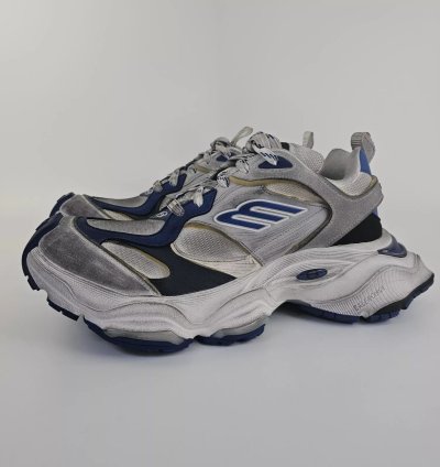 Balenciaga Cargo White Blue Low Top Sneakers New