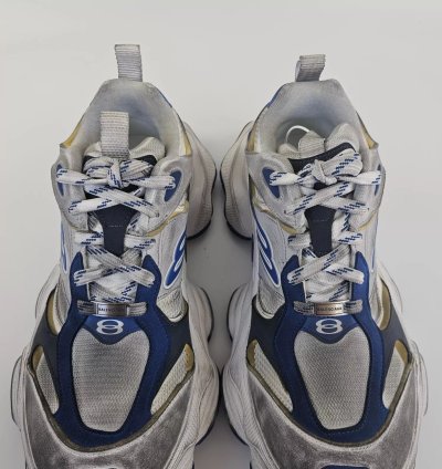 Balenciaga Cargo White Blue Low Top Sneakers New