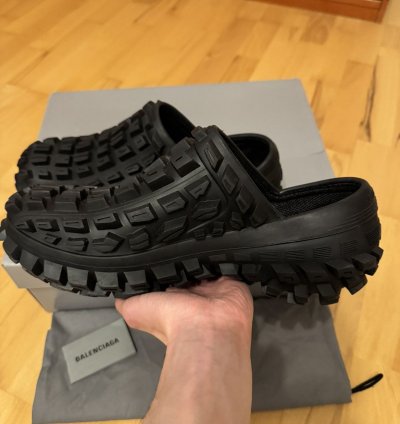 Balenciaga Defender Bouncer Mule Slippers Black