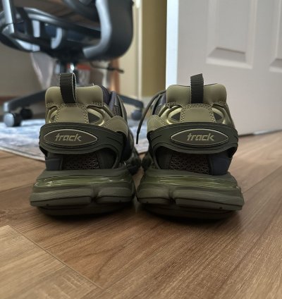Balenciaga green and navy track runners