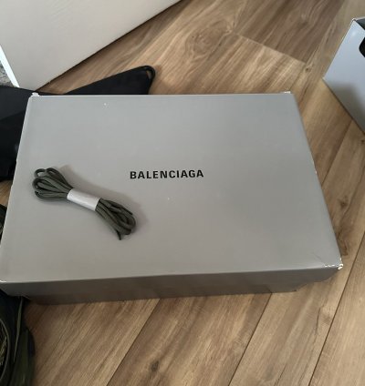 Balenciaga green and navy track runners