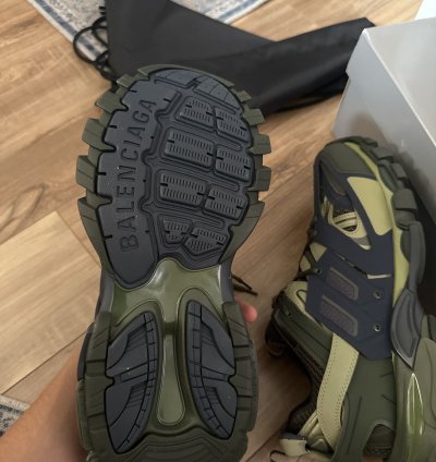 Balenciaga green and navy track runners