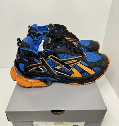 Balenciaga Men Runner Sneaker Orange Blue Sz 13 US