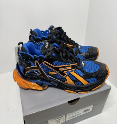 Balenciaga Men Runner Sneaker Orange Blue Sz 8 US