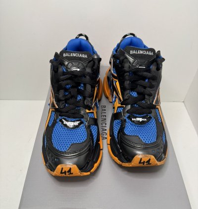 Balenciaga Men Runner Sneaker Orange Blue Sz 8 US