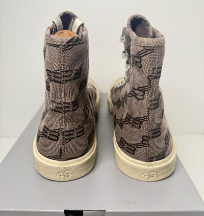 BALENCIAGA Paris BB Monogram Logo High-Top Sneaker Men Shoes