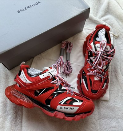 Balenciaga Red Black White Track Sneakers