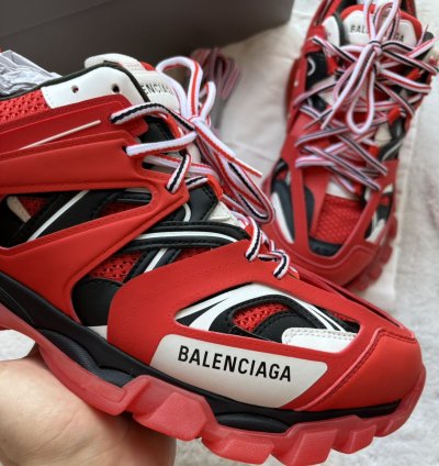 Balenciaga Red Black White Track Sneakers