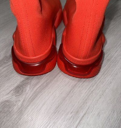Balenciaga Red Speed Trainer Clear Sole