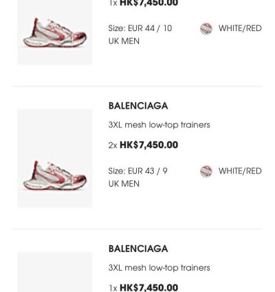Balenciaga Red White 3XL sneakers