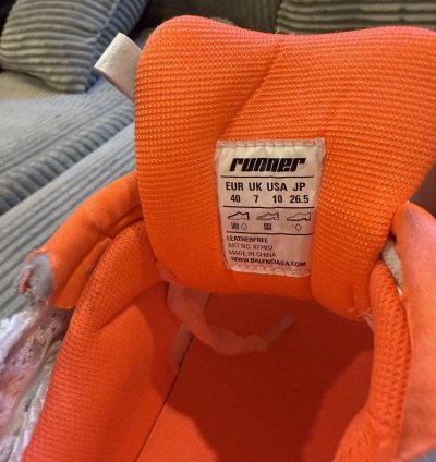 Balenciaga Runner Fluo Orange and White Size 40