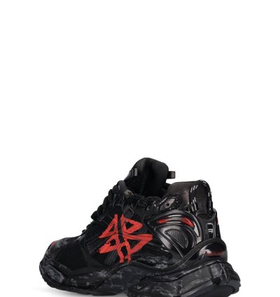Balenciaga Runner Graffiti Black Red Low Top Sneakers New