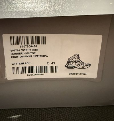 Balenciaga Runner High Sneaker in Black White