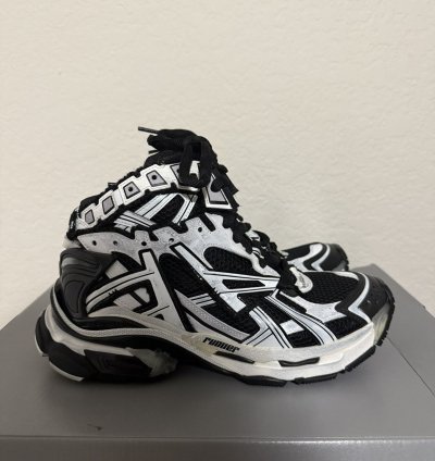Balenciaga Runner High Top Sneaker Black White (40)