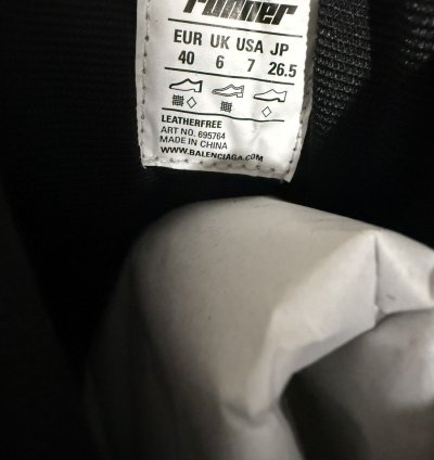 Balenciaga Runner High Top Sneaker Black White (40)