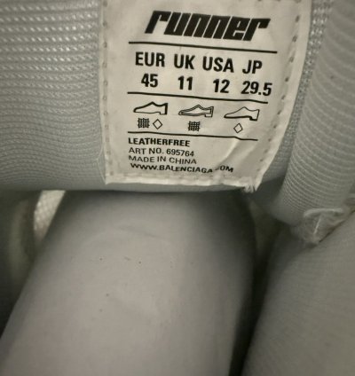 Balenciaga Runner High Top Sneaker White (45)