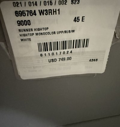 Balenciaga Runner High Top Sneaker White (45)