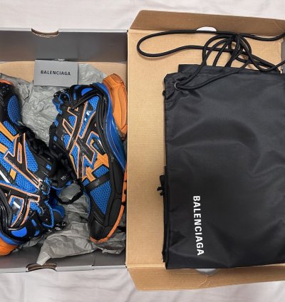 Balenciaga Runner Sneakers in Orange Blue and Black