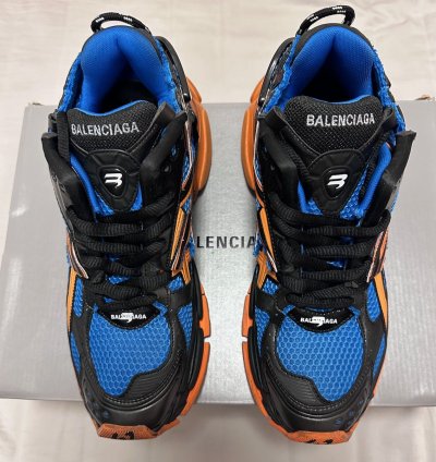 Balenciaga Runner Sneakers in Orange Blue and Black