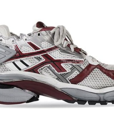 Balenciaga Runner Sneakers White Burgundy Mesh and Nylon
