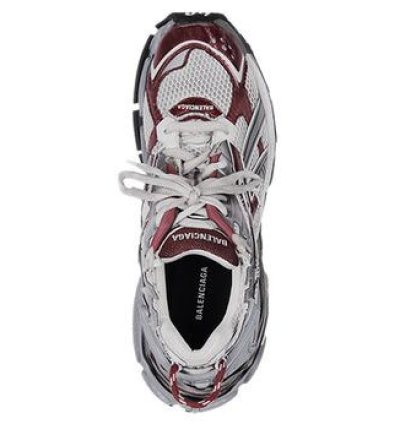 Balenciaga Runner Sneakers White Burgundy Mesh and Nylon