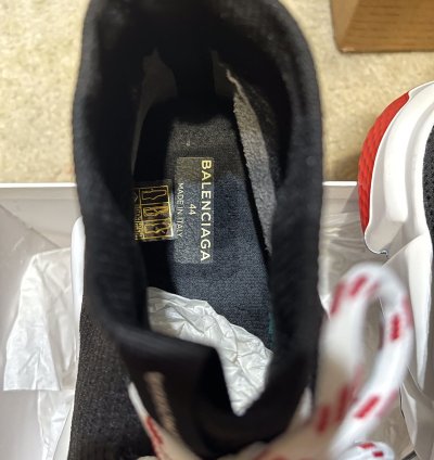 Balenciaga Speed Trainer Lace Up Black Red