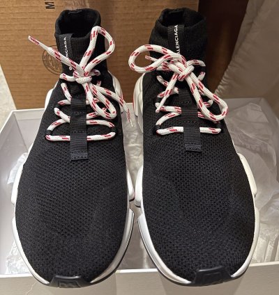 Balenciaga Speed Trainer Lace Up Black Red