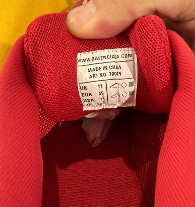 Balenciaga Track 3 Distressed Sneaker Red