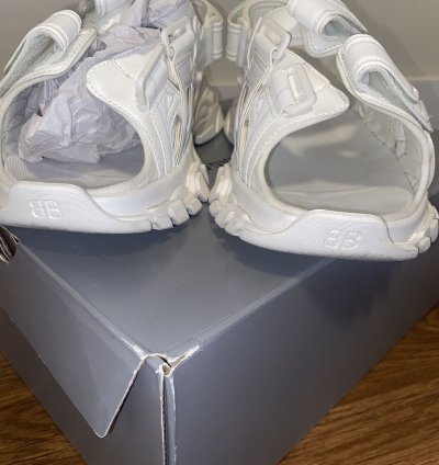 Balenciaga Track Sandals - Frost White