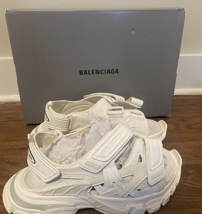 Balenciaga Track Sandals - Frost White