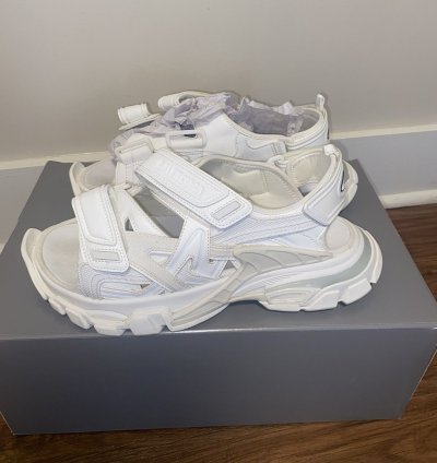 Balenciaga Track Sandals - Frost White