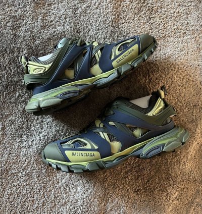 BALENCIAGA TRACK SNEAKER KHAKI DARK GREY GREEN SIZE 12 45