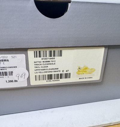 Balenciaga Track Yellow Clear Size 47 14 New With Box