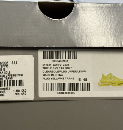 Balenciaga Triple Yellow Clear Sole