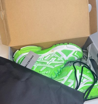 Balenciaga Upper Mesh Rubber Runner in Fluo Green White