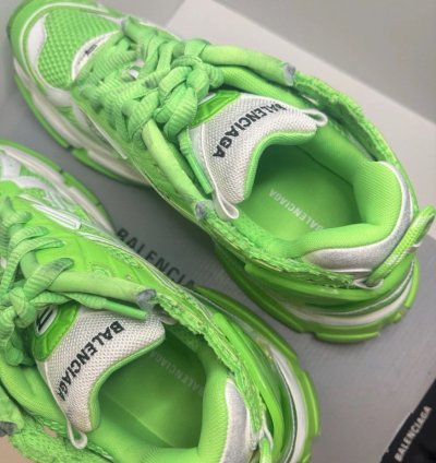 Balenciaga Upper Mesh Rubber Runner in Fluo Green White