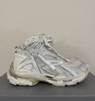 Balenciaga White Runner High Top Sneaker (44)