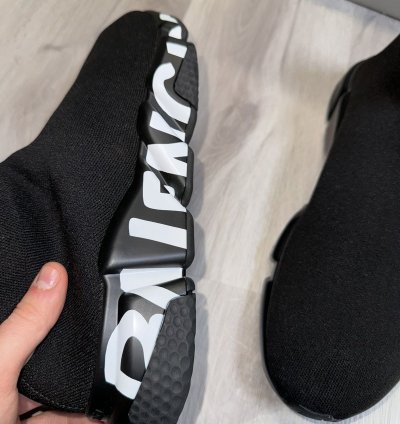 Black Graffiti Balenciaga Speed Trainers
