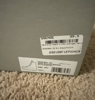 Black Mega Bumper Sneaker Rick owens